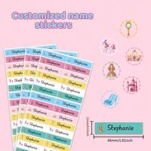 60pcs/ 120pcs/ 180pcs/ 240pcs Custom Name Sticker, Cartoon Small Fresh Cute Waterproof Modern School Supplies Label, Back To School, School Supplies, Paper Name, Category Sticker, Number Category, Customized Waterproof Name Labels For School Supplies, Personalized Stickers For Water Bottles, Lunch Boxes, And Personal Items, Warm Ambience, Autumn Home Refresh, Xmas Decoration