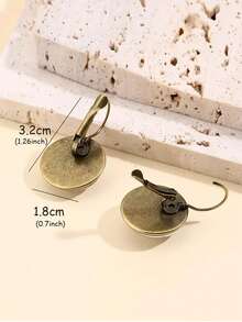 suteyi 1件鸟形圆形耳环，铜质首饰 - 藍色 - 查看 3