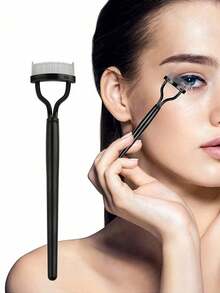 1pc Eyelash Comb Eyelash Separator Steel Needle Eyelash Comb Stainless Steel Dense Teeth Comb Portable Eyelash Curling Auxiliary Tool Makeup Tool Fake Eyelash Grooming Tool,Eyebrow Brush,Eyeshadow Brush,Spoolie,Spoolie Brush - Multicolor - View 3