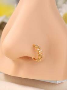 1 件 8 毫米镀金全 CZ 鼻环 - 20G 精致密镶鼻环，男女皆宜，防过敏螺旋鼻饰，闪亮简约鼻环 - HNR-39 - 查看 15