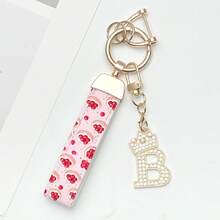 1 件锌合金钥匙扣，采用印花 PU 皮革设计，搭配闪亮皇冠字母吊坠，防锈涂层，适合悬挂车钥匙、钥匙等。它与任何东西相匹配，是引领潮流的必备品！ - 彩色 - 查看 13