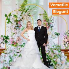 Soporte de arco de boda fondo de oro metálico, soporte de arco de fondo para ceremonia, fiesta de cumpleaños, fiesta de novia, banquete, decoración del día de San Valentín, arco de boda elegante de metal dorado - Tamaños 6.5ft/5ft/4ft para ceremonias, cumpleaños y fiestas de jardín, arco de boda de metal para fondo de jardín
