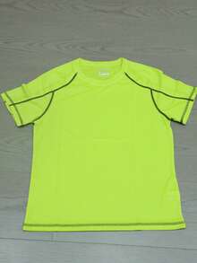 Men's Summer Casual Contrast Stitching T-Shirt - Green - View 2
