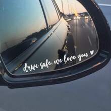 3X Calcomanía para espejo retrovisor "Conduce con cuidado, te amamos", Pegatina para espejos de coche, Pegatinas para automóviles de mujeres, Pegatina para espejo "Te amo, conduce con cuidado" - Conduce con cuidado, te amo - Ver 5