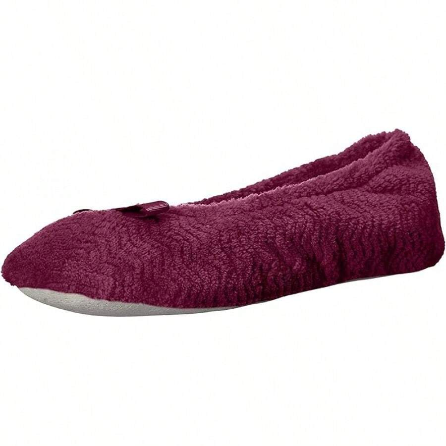 Isotoner Women's Diamond Microterry Ballerina Slippers2025 - 玫瑰紫羅蘭人字紋 - 查看 1
