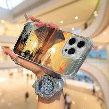 Funda para teléfono (1 unidad). Diseño con estampado de cocoteros al atardecer. Compatible con 16 Plus, XS, 15 Pro, 12, 13 Pro, 14 y 11. Cuenta con TPU transparente y esquinas suaves. - Colores mixtos 1 - Ver 7
