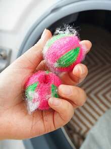 1个/4个随机宠物除毛洗衣清洁球，织物除毛剂，猫狗毛发去除剂，洗衣清洁球，家用清洁球，适用于洗衣机，尼龙洗衣球 - 彩色 - 查看 5