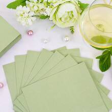 24 片装鸡尾酒餐巾 2 层甜点餐巾折叠 6.5 X 6.5 英寸一次性餐巾适用于晚宴婚礼生日派对新娘周年纪念招待会活动，适合婚礼、新年派对、节日派对（有多种颜色可供选择）