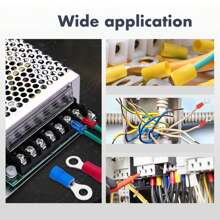 TEMINUO 80pcs Ring Terminals Insulated O Ring Crimp Connectors - M4 M6 M8 22-16/16-14/12-11AWG Gauge Electrical Crimp Terminal Pvc Eyelet Wire Connector Assortment Kit For Boat Truck Stereo Car Red Blue Yellow Set - Multicolor - View 7