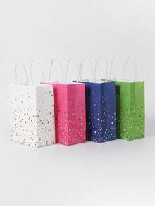 4/12 قطعة أكياس حلوى ملونة بنقاط, أكياس هدايا لحفلات الزفاف والأعياد والمناسبات, أكياس تسوق ورقية صغيرة ملونة, أكياس تجزئة ملونة, أكياس