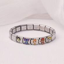 1PC Summer Casual Stainless Steel Bracelet, With Personalized Patterns Such As Pet Dogs And Beach Scenery, Suitable For Daily Wear