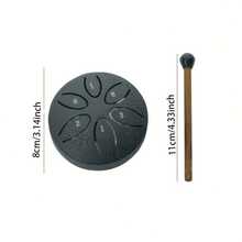 3-Inch Mini Portable Steel Tongue Drum - 6-Tone Carbon Steel Hollow Handheld Percussion Instrument For Beginners, Complete Set With Drum Mallets, Music Book & Easy-To-Learn Guide For Fun Musical Experience, 432Hz Healing Frequency Meditation Drum, Handpan Drum Alternative For Sound Therapy