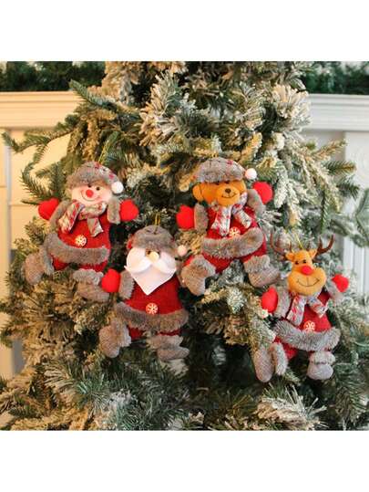 قطعة واحدة من دمية شجرة عيد الميلاد، دمية بابا نويل، زينة معلقة لشجرة عيد الميلاد، مناسبة لأشجار عيد الميلاد والغرف الداخلية وحفلات عيد الميلاد وديكورات المنزل. ديكورات عيد الميلاد ديكور الغرفة الشتوي