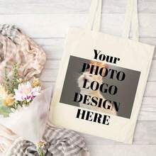 Customizable Canvas Tote Bag With Your Logo - Personalized Business Promotional Gift, Trade Show, Or Shopping Bag, High-Quality Print, Durable Handles, Custom Text Option, Logo Tote Bag, The Product Is A Printed Product - Multicolor - View 2