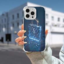 Funda para teléfono (1 unidad) con diseño de candado mecánico azul. Diseño moderno. Compatible con phone 15 Pro, 13, 16, 14 Plus, 12, 11 y XS. - Colores mixtos 1 - Ver 7