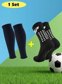 FLSHMCEN 1 par de calcetines deportivos para hombre para fútbol, baloncesto y otros deportes con almohadillas antideslizantes y sujetadores