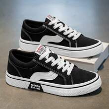 Men'S Large Size Canvas Skate Shoes 2025, Stylish Color-Blocking Casual Shoes For Teens, Featuring Thick, Non-Slip Soles.