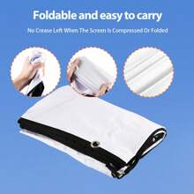 ZZPQVT 60 英寸、84 英寸、72 英寸、100 英寸、120 英寸、150 英寸便携式可折叠投影屏幕，16:9 4K 3D 室内/室外投影仪电影屏幕，适用于家庭影院、露营和娱乐活动