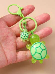 1pc Cute Resin Big & Small Turtle Keychain, Cartoon Animal Backpack Pendant, Mobile Phone Charm - Multicolor - View 7