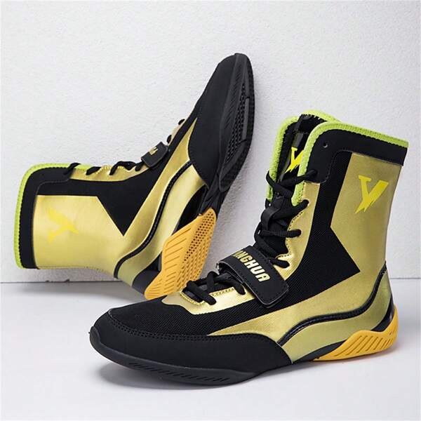 Men's Wrestling Shoes –Men's Boxing Shoes– Made Of Microfiber Synthetic Leather High Traction Wrestling Shoes For Men, Women - Durable Shoes For Wrestling, Boxing, Weightlifting & Bodybuilding – Combat Sports Footwear, Lightweight Gym Shoes