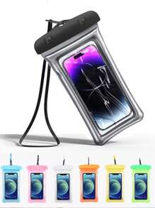حقيبة هاتف محمول مقاومة للماء من قطعة واحدة، حقيبة هواتف مقاومة للمياه مع حبل، وحقيبة سباحة للشاطئ في الهواء الطلق، للنزهات والتنقل، وتصوير تحت الماء مع وسادة هوائية للمدرسة والمكتب والمنزل، كيس هاتف خلوي للسفر مقاوم للماء بتصميم ثلاثي الأبعاد، حافظة واقية محكمة الإغلاق، الحقيبة البلاستيكية الشفافة الجافة مع رقبة للشواطئ والرحلات البحرية والسفر، والحقيبة الرياضية للهواتف الذكية وحقيبتها الصيفية للعطلات