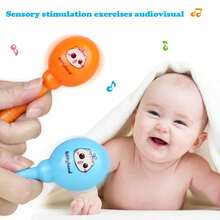 5件套婴儿双面手敲玩具小腰鼓儿童乐器沙锤喇叭（配件颜色随机）,木制乐器,婴儿锤,乐器,婴儿玩具>玩具乐器,音乐鼓,儿童音乐玩具,鼓套装>玩具乐器,儿童音乐,鼓>套件,鼓玩具,儿童玩具,尤克里里,铃鼓乐器,儿童鼓,婴儿鼓 - 彩色 - 查看 6