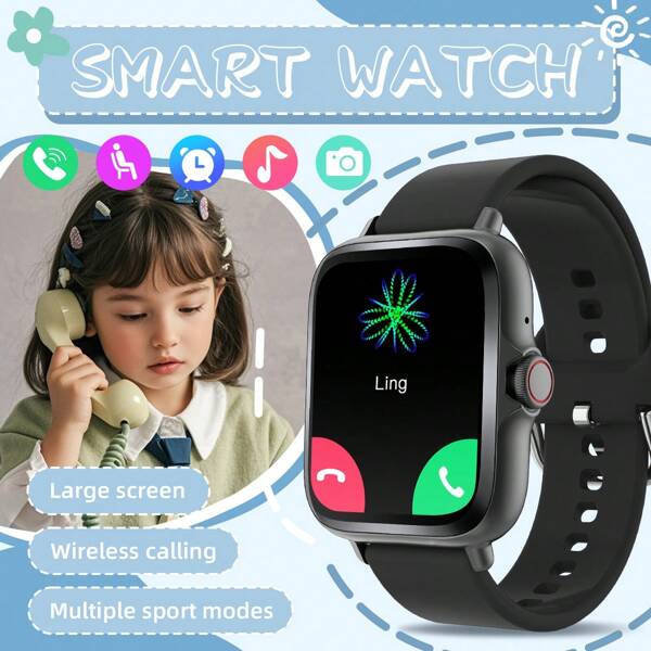 SIMSONLAB 2025 New Smart Watch For Children, TFT High Resolution Screen, Multiple Sports Modes, Pedometer, Sports Record, Music Control, Photo Control, Minimalist Appearance, Multi-Language, Minimalist Appearance