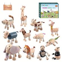 Wooden Simulation Wild Animal Toy Models Wooden Toys Handmade Decorations Birthday Gifts For Boys And Girls - Yellow - View 1