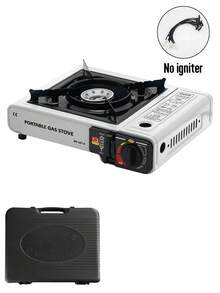 便携式露营炉燃气炉自动点火室内户外烹饪露营炉适用于野餐徒步钓鱼烧烤（无需点火）