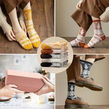 SISOSOCK 5 Pairs Fuzzy Soft Cozy Fluffy Socks Women, Casual Thick Plush Comfy Sleep Socks, Warm Winter Gifts Women - 多色-s2-1 - 查看 3