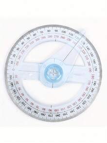 360 Degree Angle Measuring Ruler - Transparent Plastic Protractor With Red And Black Markings, PP Material, Can Accurately Measure Angles In Degrees And Radians,For School Supplies,Back To School,Rulers - Multicolor - View 3