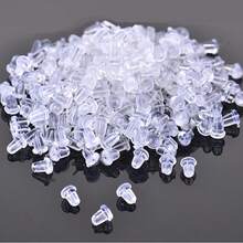 100 Pieces/Set Of Silicone Earplugs DIY Earrings Hooded Earrings Strap 4mm Women's Fashionable Earrings Ear Plug, Suitable For Gifts, Back To School Season