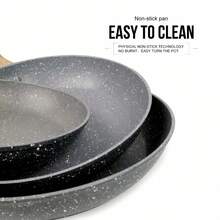 7/9.5/11英寸不粘煎锅，家用厨房炒菜用具，可机洗，隔热手柄设计，适用于电磁炉，采用复合锅底 - 彩色 - 查看 9