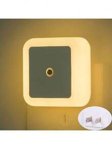 6个智能感应插电式小夜灯，LED方形氛围灯，婴儿房夜灯，节日装饰灯，适用于家居、墙壁、厨房、游戏室、派对、生日、婚礼、卧室、书房、浴室、毕业典礼、学校、餐厅、酒吧等场所。 - 美規A型插(110-127V) - 查看 20