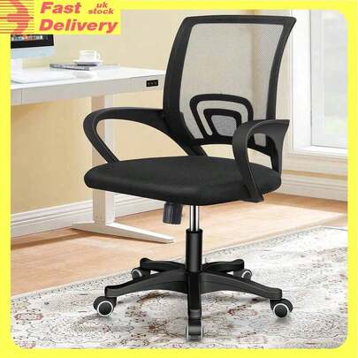 OYAJIA ✨‌Modern Ergonomic Office Chair Adjustable Swivel Mesh Computer Chair With Back Support Arms And Wheels For Home Work And Students Study Black