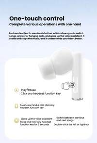 Lenovo Bluetooth Headset TA210 5.4 True Wireless Semi-In-Ear Flaggschiff Aktive Geräuschunterdrückung Immersive Hohe Klangqualität Angenehm zu tragen Für Sport Geeignet Für Apple Huawei Xiaomi Moon Rock White - Mondgestein weiß - Übersicht 6