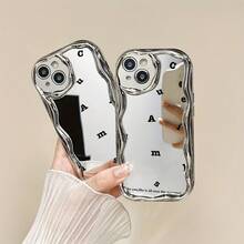 Funda para teléfono 1 pieza Diseño de TPU Teléfono ondulado galvanizado, evita el desgaste, transpirable, resistente al calor y al polvo, adecuado 11, 12, 13, 14, 15, 16 Plus Pro Promax XSMAX X/ XS - Blanco - Ver 3
