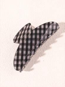 1 件儿童可爱简约格子按扣发夹，时尚发饰 - 彩色 - 查看 11