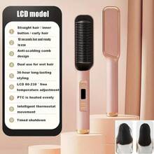 Hair Straightener Brush, Fast Speed Hair Straightener Styling Comb, Hot Comb Electric, 5 Temp Settings Hair Styling Tools Fast Heated Hair Brush Suitable For Home And Salon