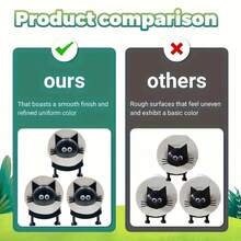 3 件可爱猫咪形状纸巾架，桌面装饰，可爱动物卫生纸塔架，设计有趣，独立式小猫纸巾架，最多可容纳 3 卷，时尚浴室配件，送给猫爱好者的完美礼物，家居装饰，浴室装饰