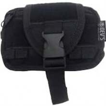 DEV´S TACTICAL & OUTDOOR Bolsa Táctica MOLLE Negra, Bolsa Lateral de 2 Compartimentos con Cremallera, Broche de Plástico, Con sistema para Parches - Negro - Ver 1