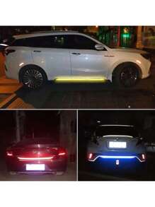 5pcs Reflective Car Trunk Stickers Bumper Protector Anti-Collision Warning Tape Reflective Stickers, Night Reflection