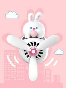 1 pieza Ambientador de coche con forma de hélice giratoria de conejo/panda/perro, difusor de aromaterapia con ventilador, colgante de aroma, decoración interior, regalo para conductoras en Pascua