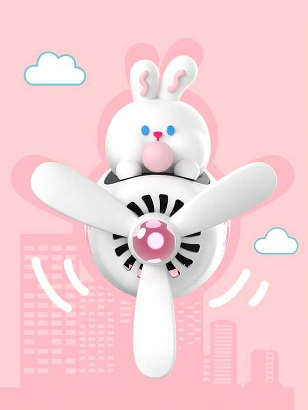 1 pieza Ambientador de coche con forma de hélice giratoria de conejo/panda/perro, difusor de aromaterapia con ventilador, colgante de aroma, decoración interior, regalo para conductoras en Pascua