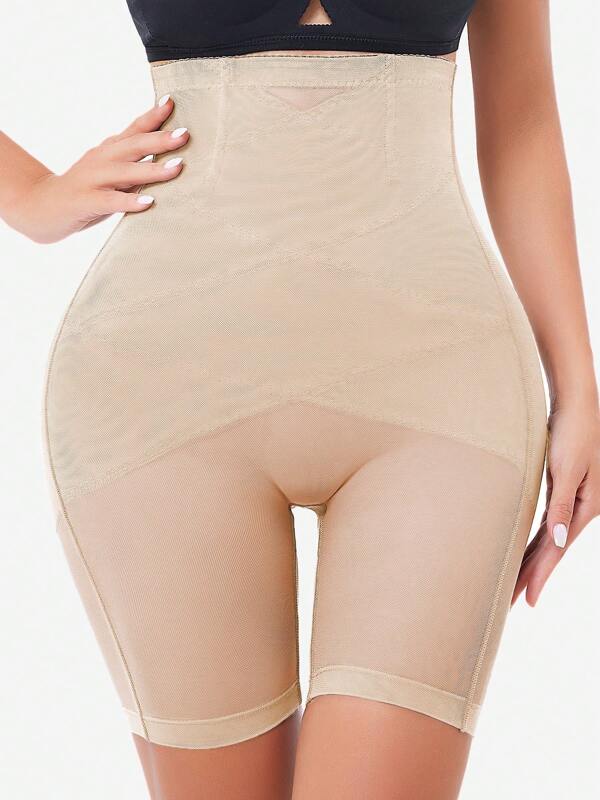 Kumayes 1 pièce couleur unie simple élégant taille haute pour femme toutes saisons tissu doux respirant agréable pour la peau contrôle du ventre cintrage de la taille rehaussement des hanches culotte sculptante pour un usage quotidien
