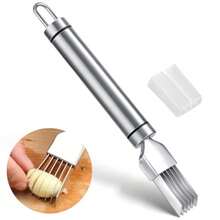 Stainless Steel Green Onion Knife Green Onion Cutter Slicer Scallion Cutter Shred Knife Blade Slice Cutlery Vegetable Slicer Shredder Kitchen Tool For Home Restaurant Hotel - Silver - View 1