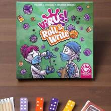 1set,Virus! Roll & Write Card Game - Strategic Dice-Rolling & Writing Challenge For Teens & Adults, Quick 15-20 Minute Pandemic-Themed Board Game With Dice Rolling & Strategic Thinking, Family-Friendly Game