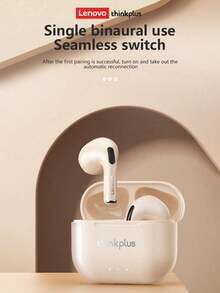 Lenovo LP40 II Bluetooth Earphone Protective Case Set, In-Ear Style Sports Earbuds With Heavy Bass, HD Call, Microphone, Low Latency, Music/Gaming, Long Battery Life, Compact And Portable Wireless Headphones - LP40 II米色+套裝 - 查看 3