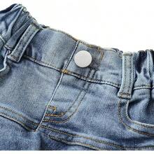 Little Girl's Denim Skirts Mini Flared Pleated Toddler Jean Skorts With Shorts Underneath - 藍色牛仔布 - 查看 4