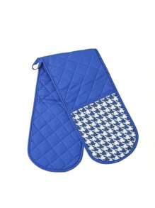 1pc Heat-Resistant Houndstooth Oven Mitt – Seamless One-Piece Kitchen Glove For Pot & Bowl Holding, Baking, Cooking & Microwave Use. Available In Black, White, Burgundy, And Blue. - Multicolor - View 5